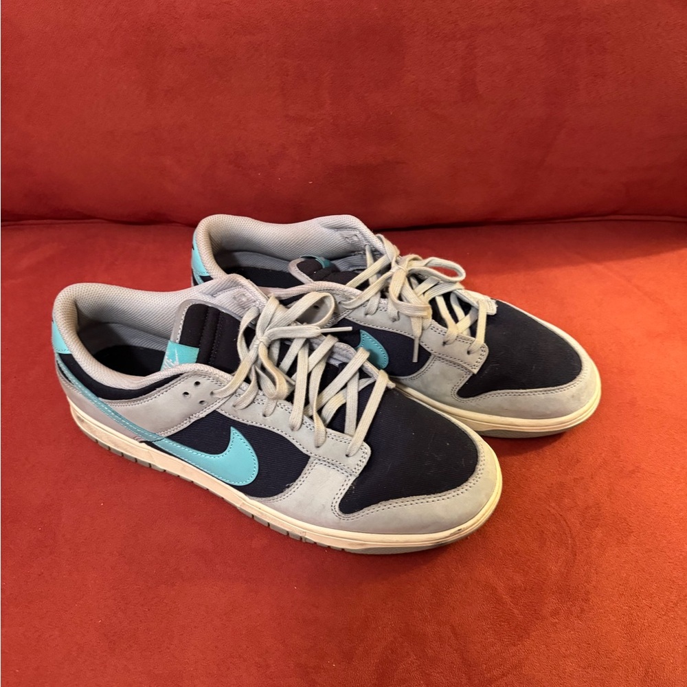 Nike Men's Dunks Blue and Gray Sneakers size 13
